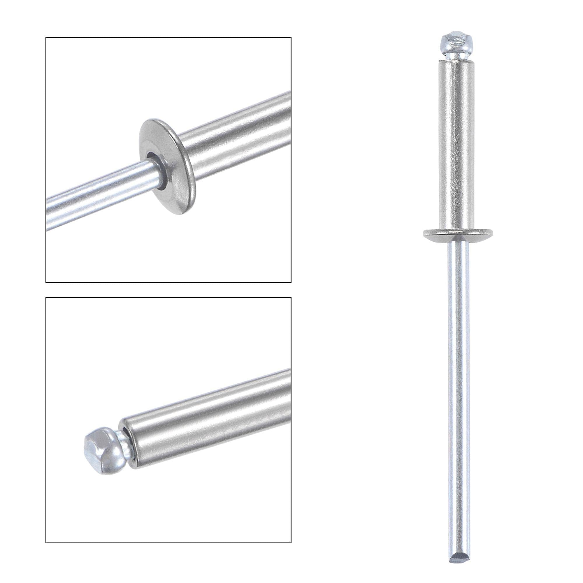 TA-VIGOR 50pcs 3.2mm x 16mm Blind Rivets, 304 Stainless Steel Pop Rivets with Flat Head - Image 4