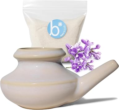 Baraka Neti Pot Starter Kit - Neti Pot & Mineral Sea Salt - No Box Pearl