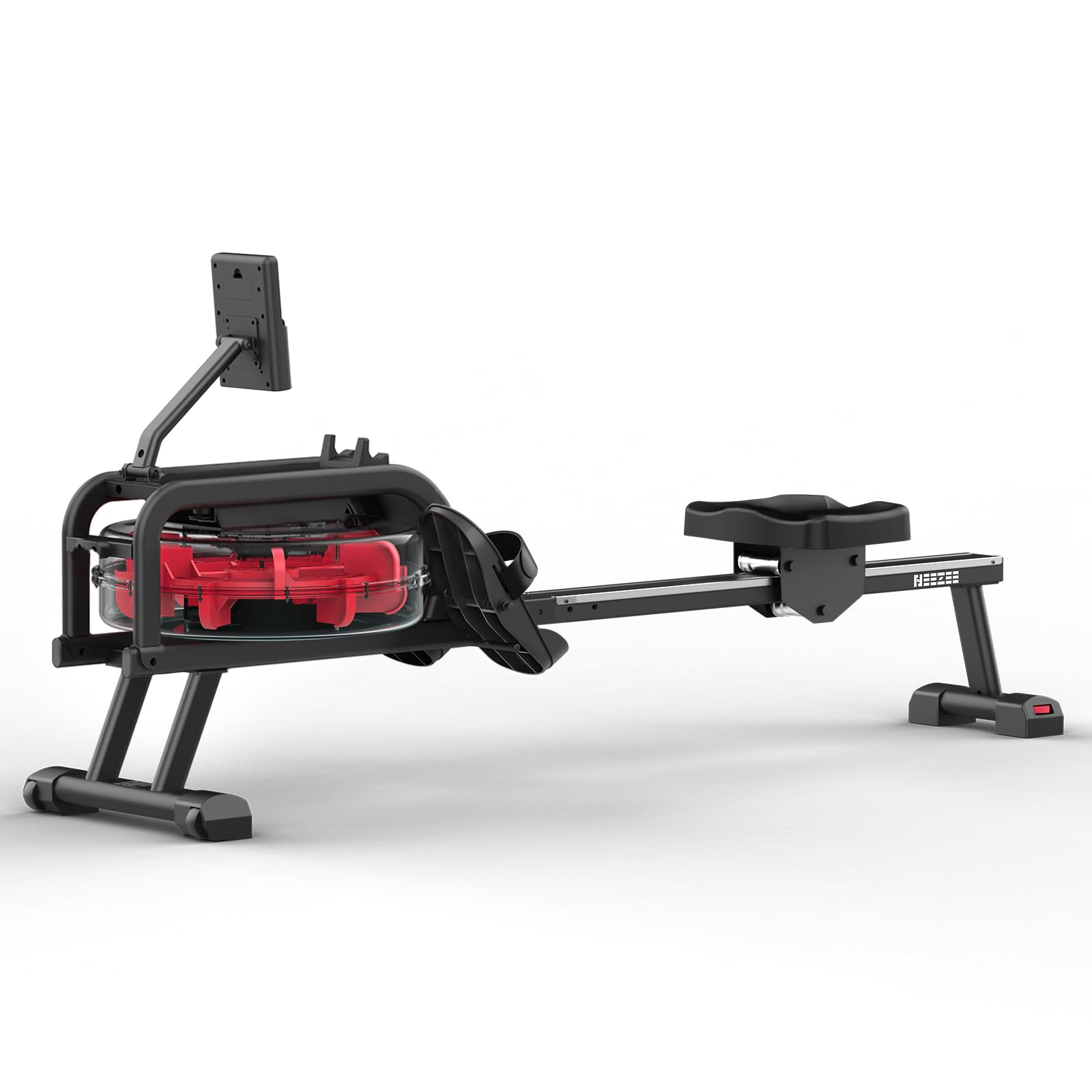 Neezee Rudergerät für zuhause, Rudergerät Wasser mit Professioneller Tablet-Halterung, Max 150kg Belastbar, Vertikale Lagerung, Einfache Bewegung