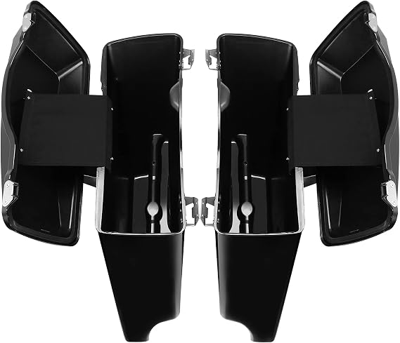 TCMT 5 Hard Stretched Extended Saddlebags with Conversion Brackets Fit For Harley Softail Heritage Deluxe Models 1984-2017 (except for Deuce Model Softail Slim models)