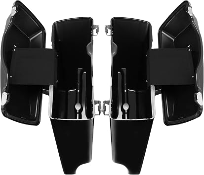 TCMT 5 Hard Stretched Extended Saddlebags with Conversion Brackets Fit For Harley Softail Heritage Deluxe Models 1984-2017 (except for Deuce Model Softail Slim models)