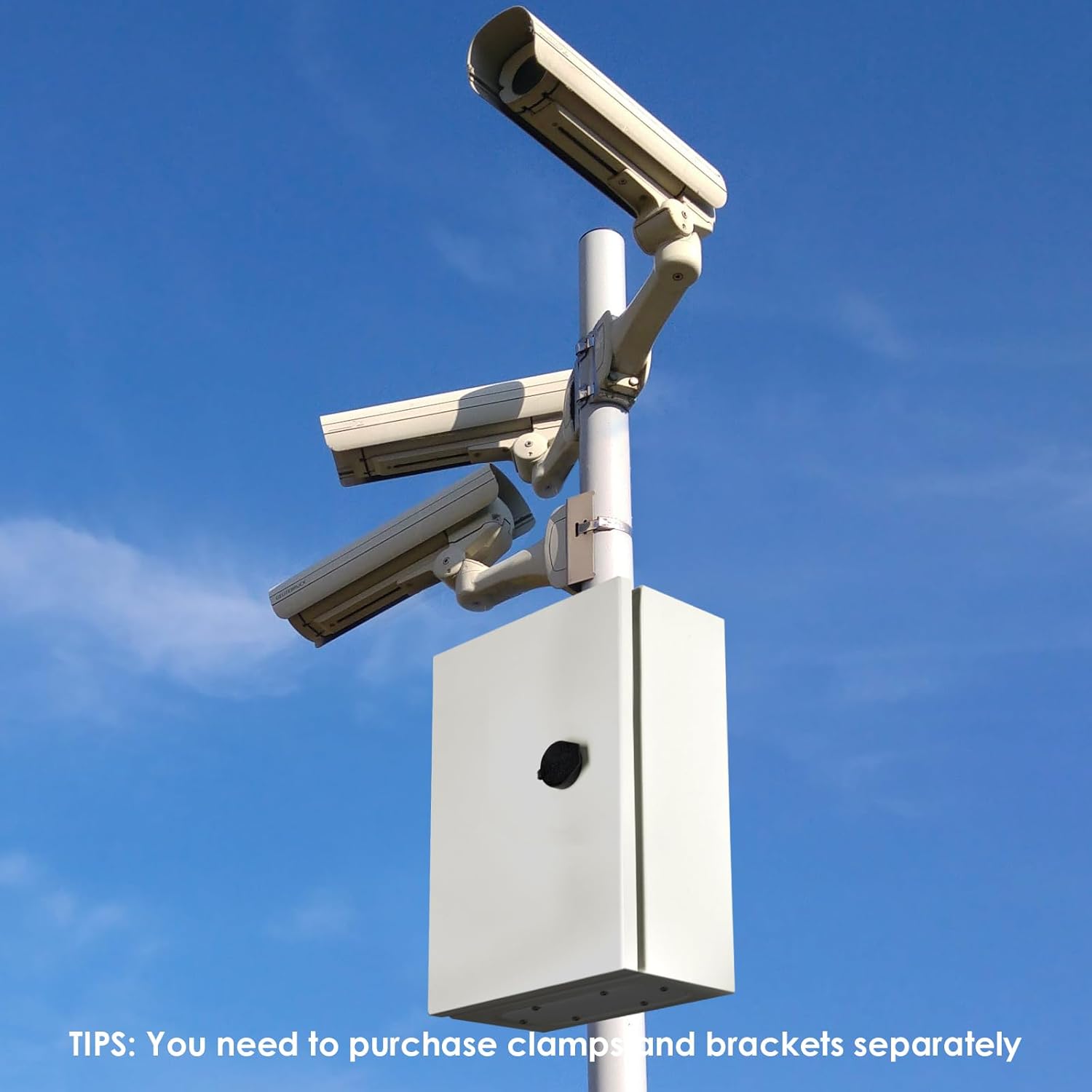 TOTUFY Steel Electrical Junction Box, Carbon Steel Hinged Outdoor Electrical Enclosure Box, IP66 Waterproof Wall Mounted Metal Eletrical Box with Safety Locks and Mounting Plate (12'' x 8'' x 6'')