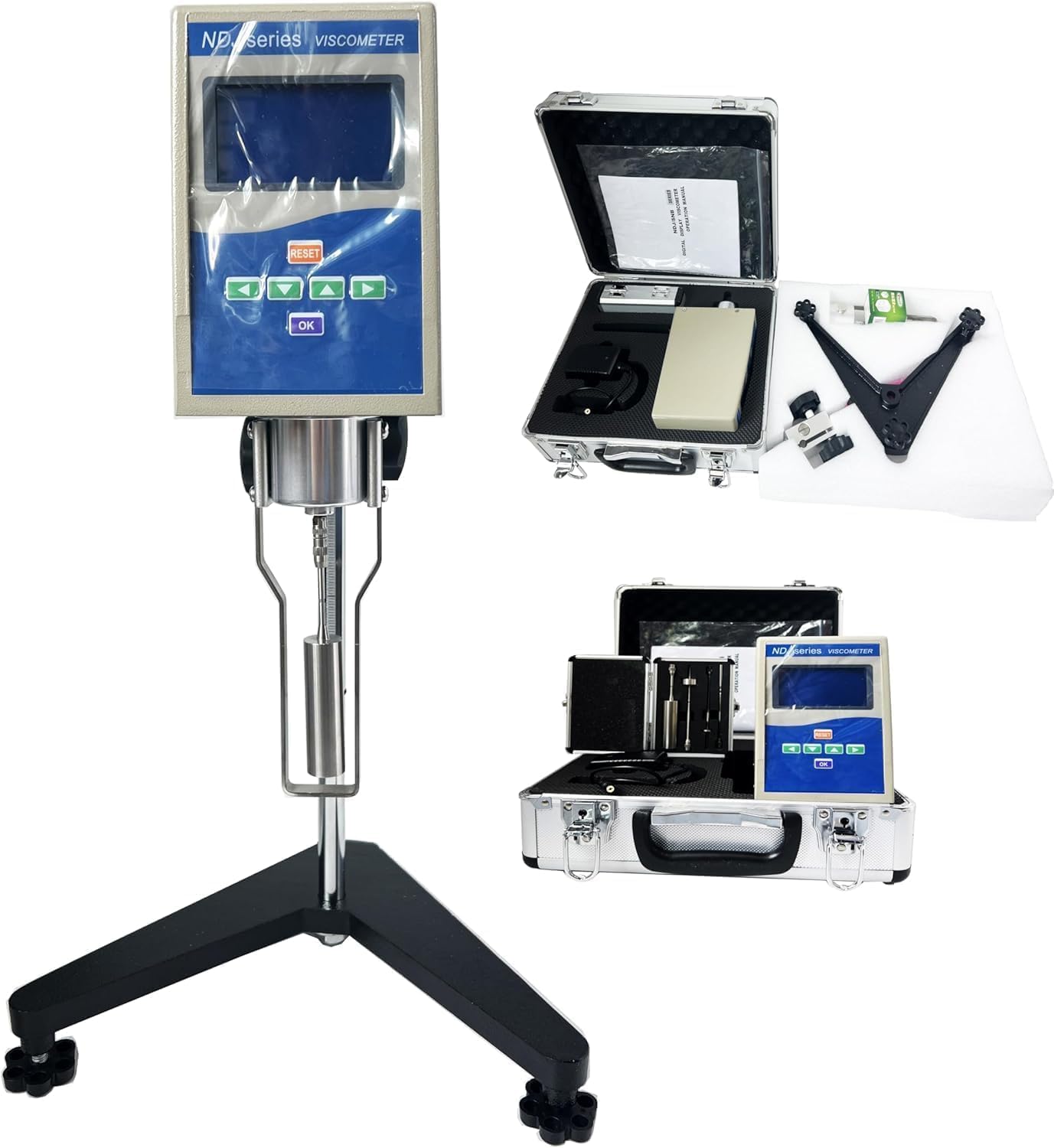 Laboratory Viscometer Viscosity Testing Equipment with Measuring Range 1～2×1000000mPa.s Rotors #1,#2,#3#4 Automatically Selecting Proper Rotor and Speed