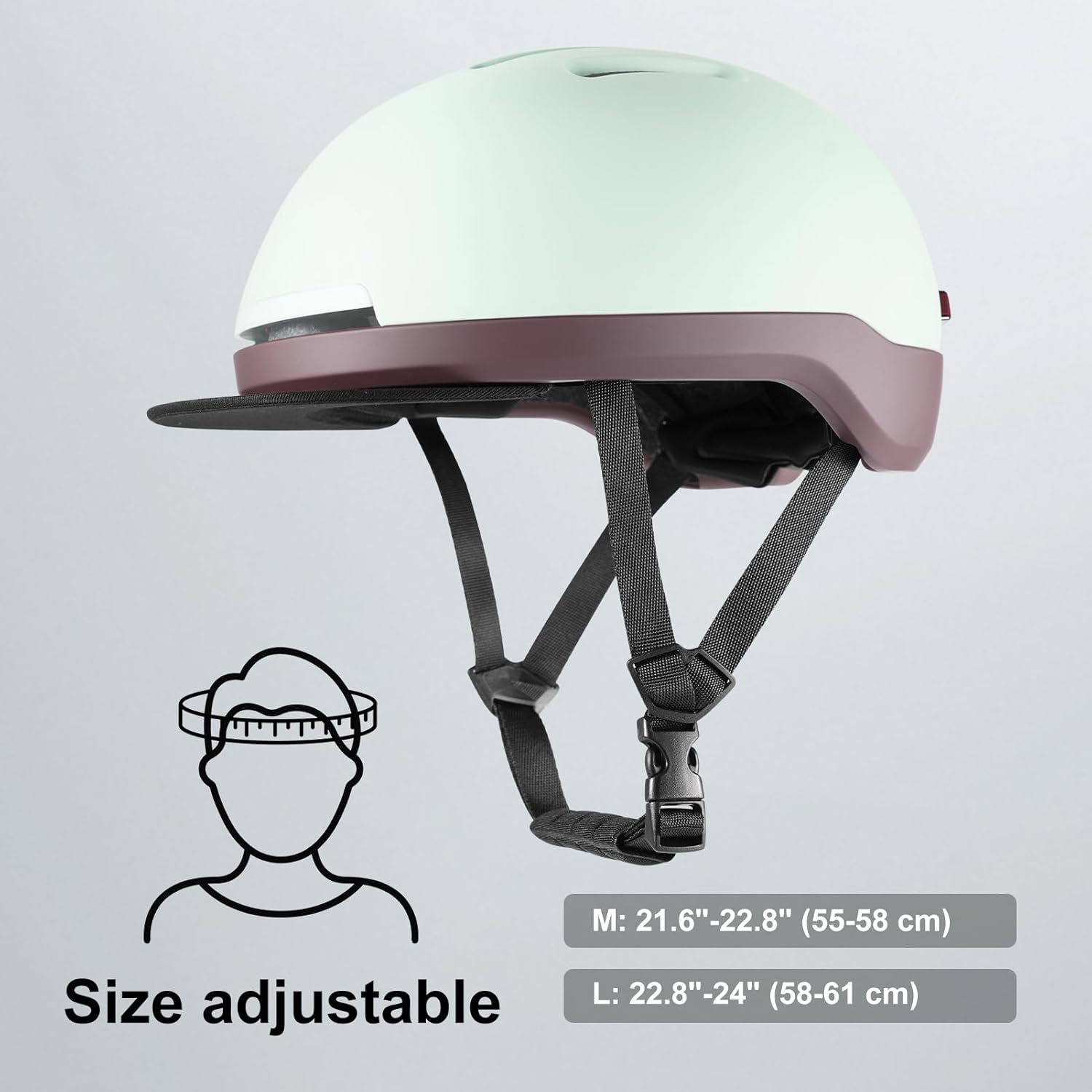 Urban-Smart Bike Helmet for Adult - Front & Rear LED Lights | Turn Signals Remote Control | Brake Warning Light | Removable Visor | Men Women Commuter Bicycle Helmet for E-Bike & Cycling