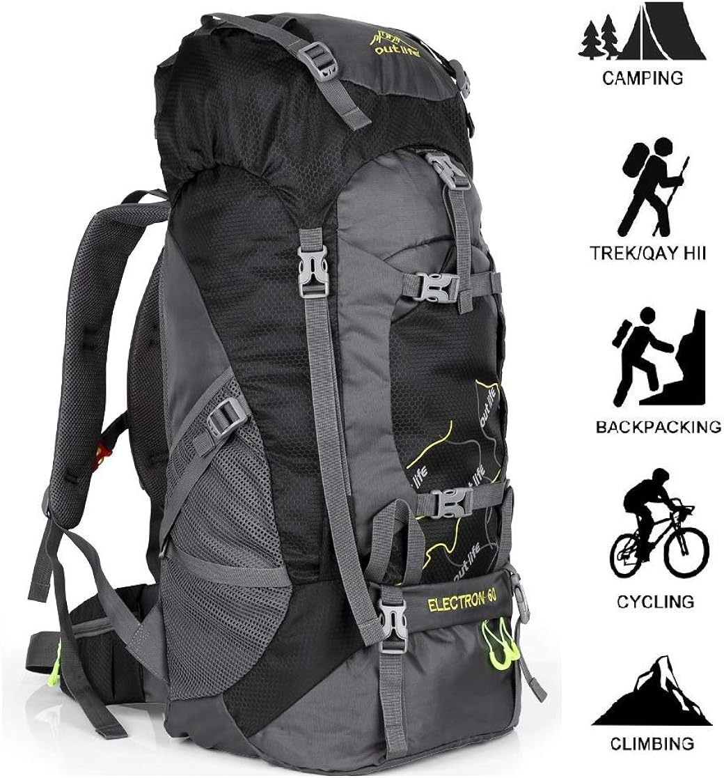 black camping backpack