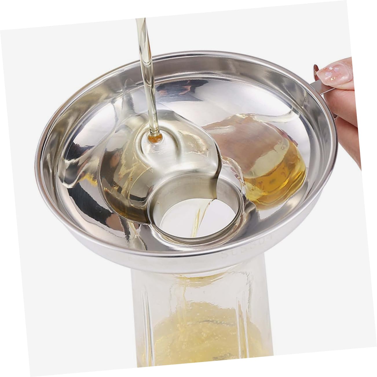 Cabilock 4 Set 4 Set Imbuto In Acciaio Inox Imbuto A Bocca Larga Per Barattolo Di Per Conserve Per Uso Cucina Di Riempimento Imbuti A Bocca Larga 2 pezzi * 4