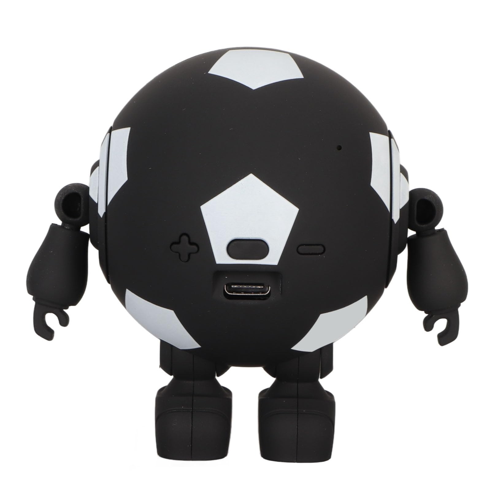 GOWENIC Soccer Ball Shaped BT Robotic, Portable Small TWS Steel Cannon, Speaker Bass Stereo, Support Serial Connection for Home Outdoor Entertainment Party (Black)