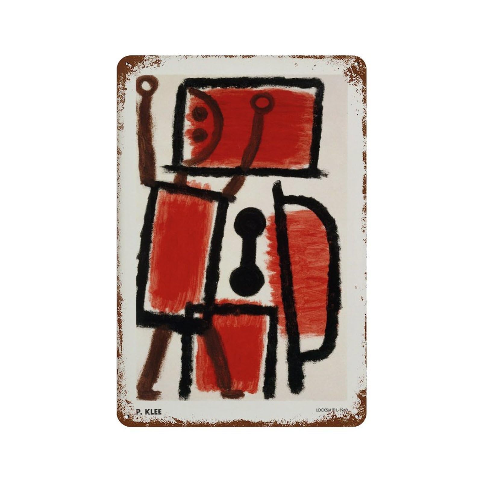 xiaoxiaoshen Paul Klee Locksmith Abstract Surrealist Wall Decor Art Metal Tin Poster Modern Home Decor Art Home Bar Shop Decorations Vintage Sign 30x20cm
