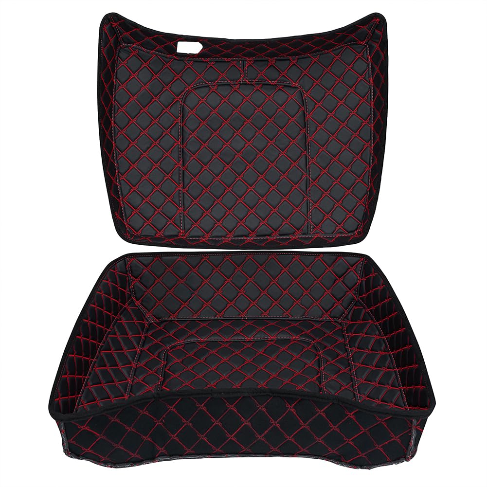 Mats-Csrewy Chopped Tour Pack Liners Custom Stitch, Noise Reduction, Fit for Harley Tour Pack Street Glide/Road Glide 2014-2025 Red Thread Stitching
