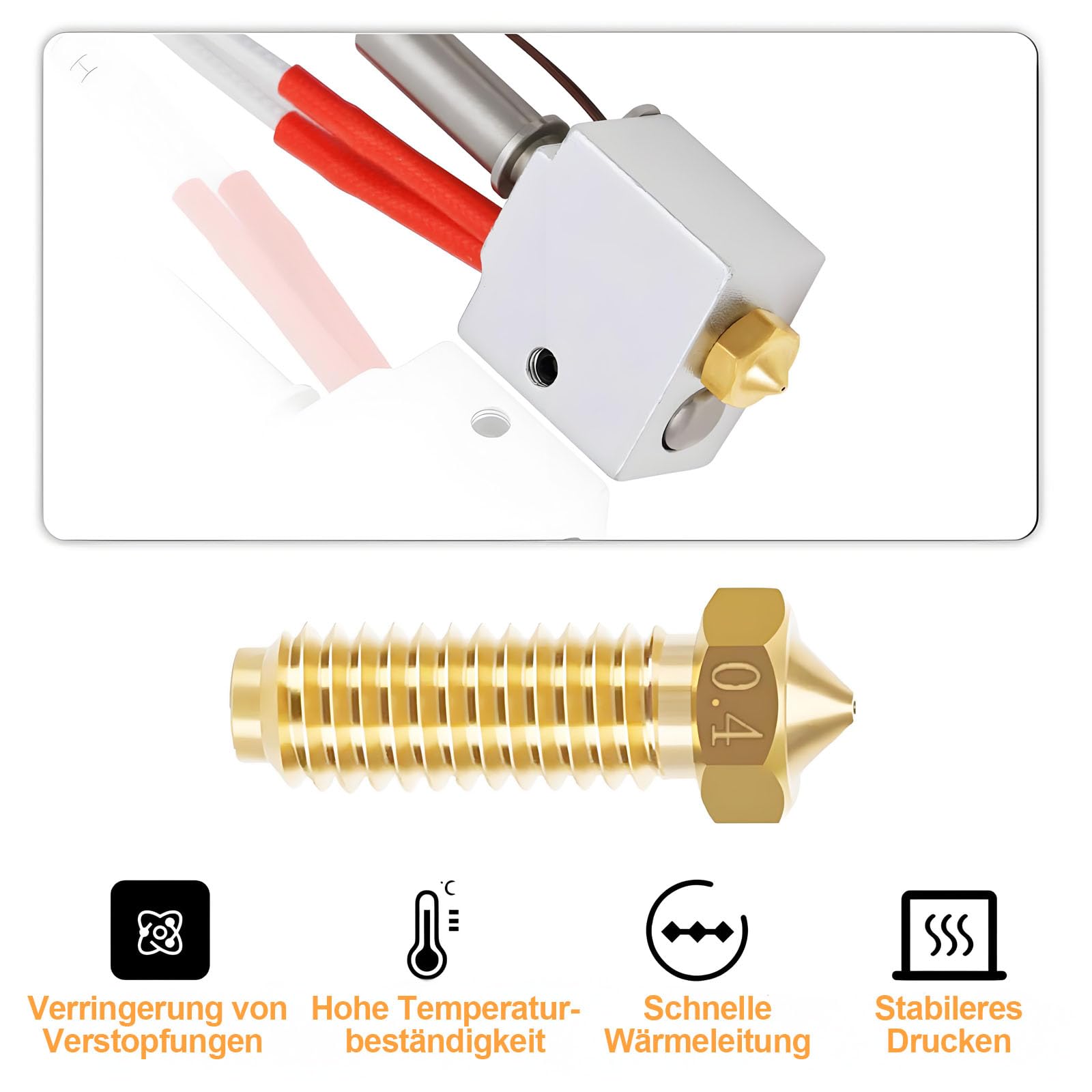 10-częściowy Zestaw Dysz Barss Kompatybilny z Anycubic Kobra 2 Max, Anycubic Kobra 2 Neo, Drukarką 3D, Zestaw Dysz 0,4 mm do Kobra 3 Hotend, Kobra 2 Plus, Kobra 2 Pro (kolor mosiężny)