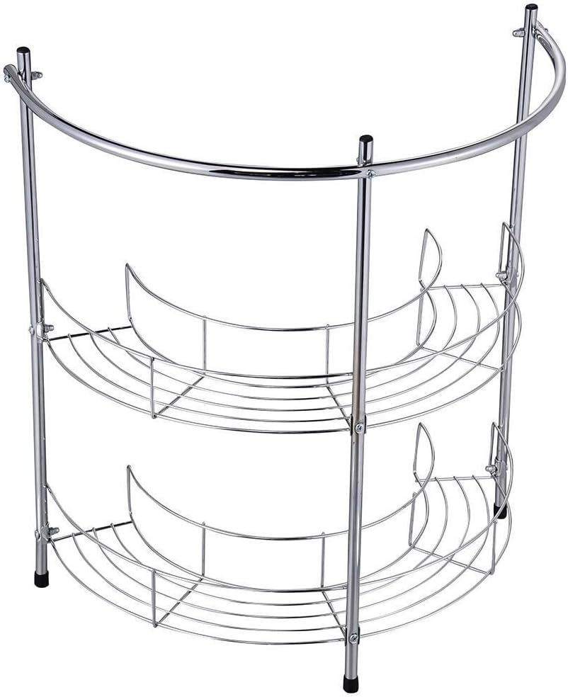 Under Basin Chrome Bathroom 2 Tier Sink Storage Rack Unit Shelf & Towel Rail (UNDER SINK RACK)