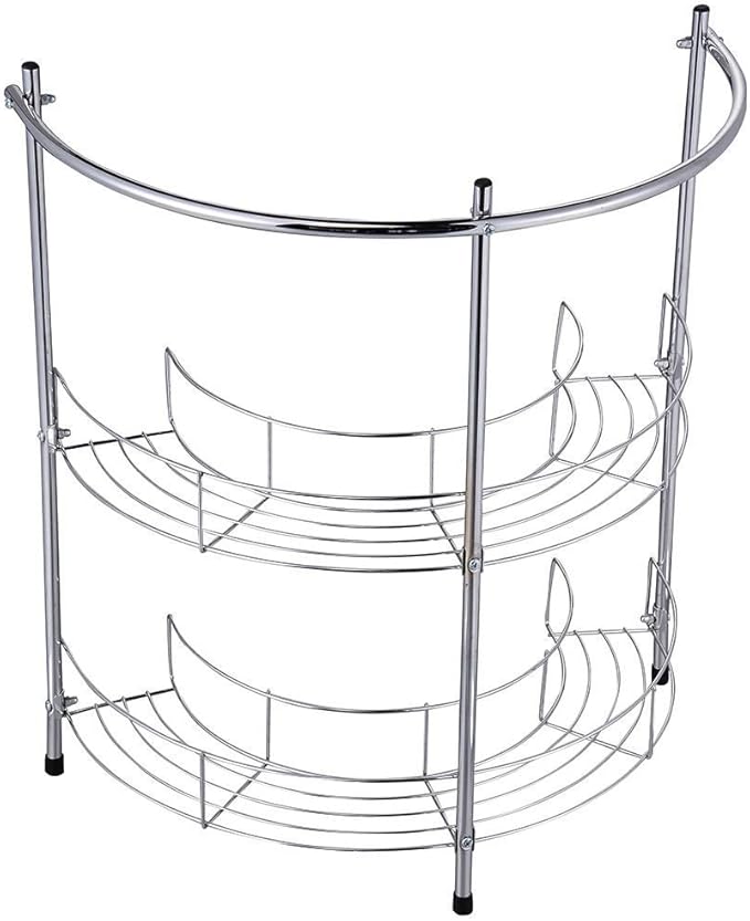 Pilot Imports Under Basin Chrome Bathroom 2 Tier Sink Storage Rack Unit