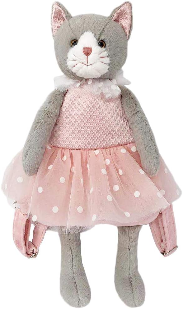MON AMI Celeste Cat Soft Plush Backpack 21” Toddler Stuffed Animal Toy Bag for Boys Girls, Kids Everyday Travel Backpack, Adjustable Straps