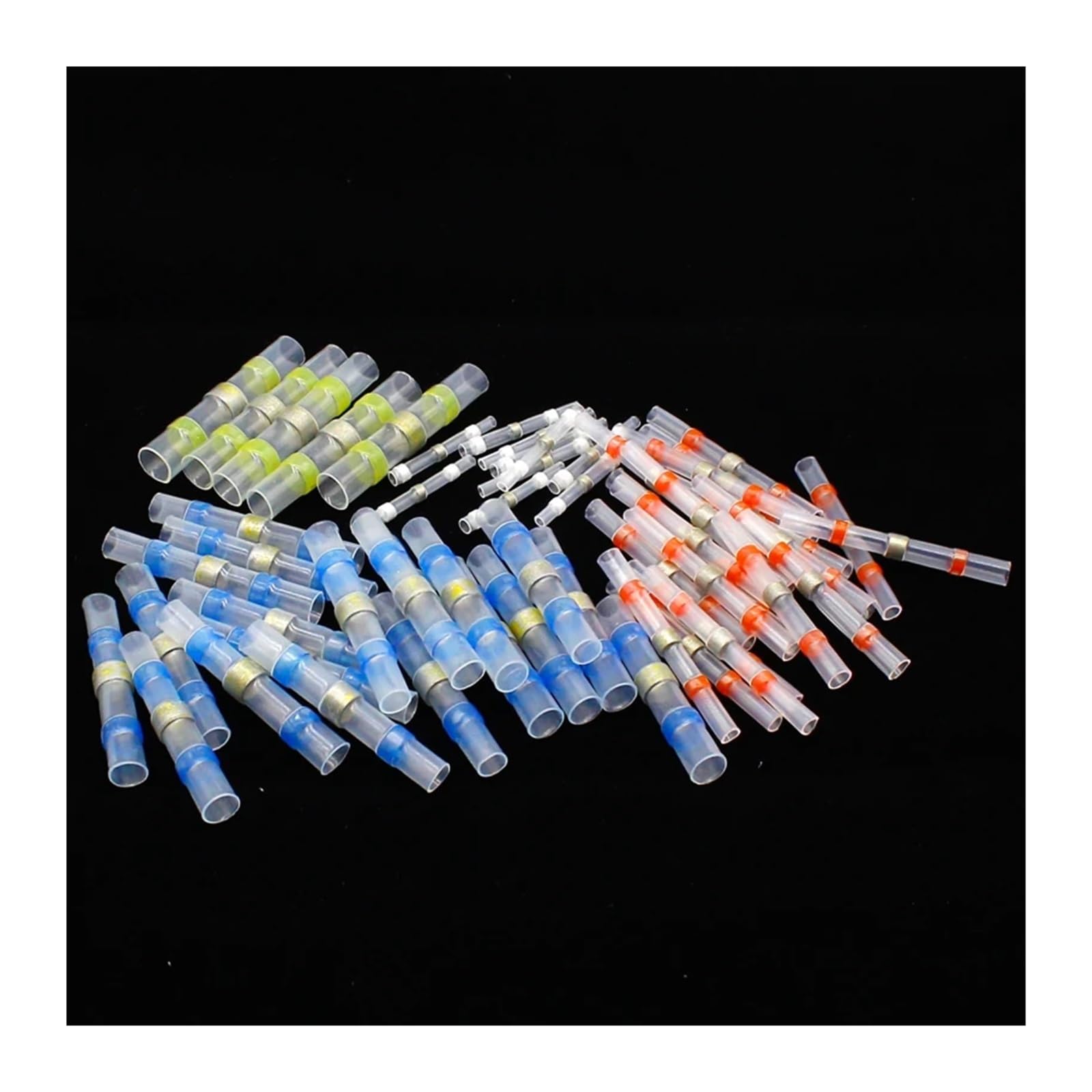 QMKADFQXF 50pcs Solder Seal Heat Shrink Butt Wire Connectors Terminals Electrical Copper with a Soldering Sleeve