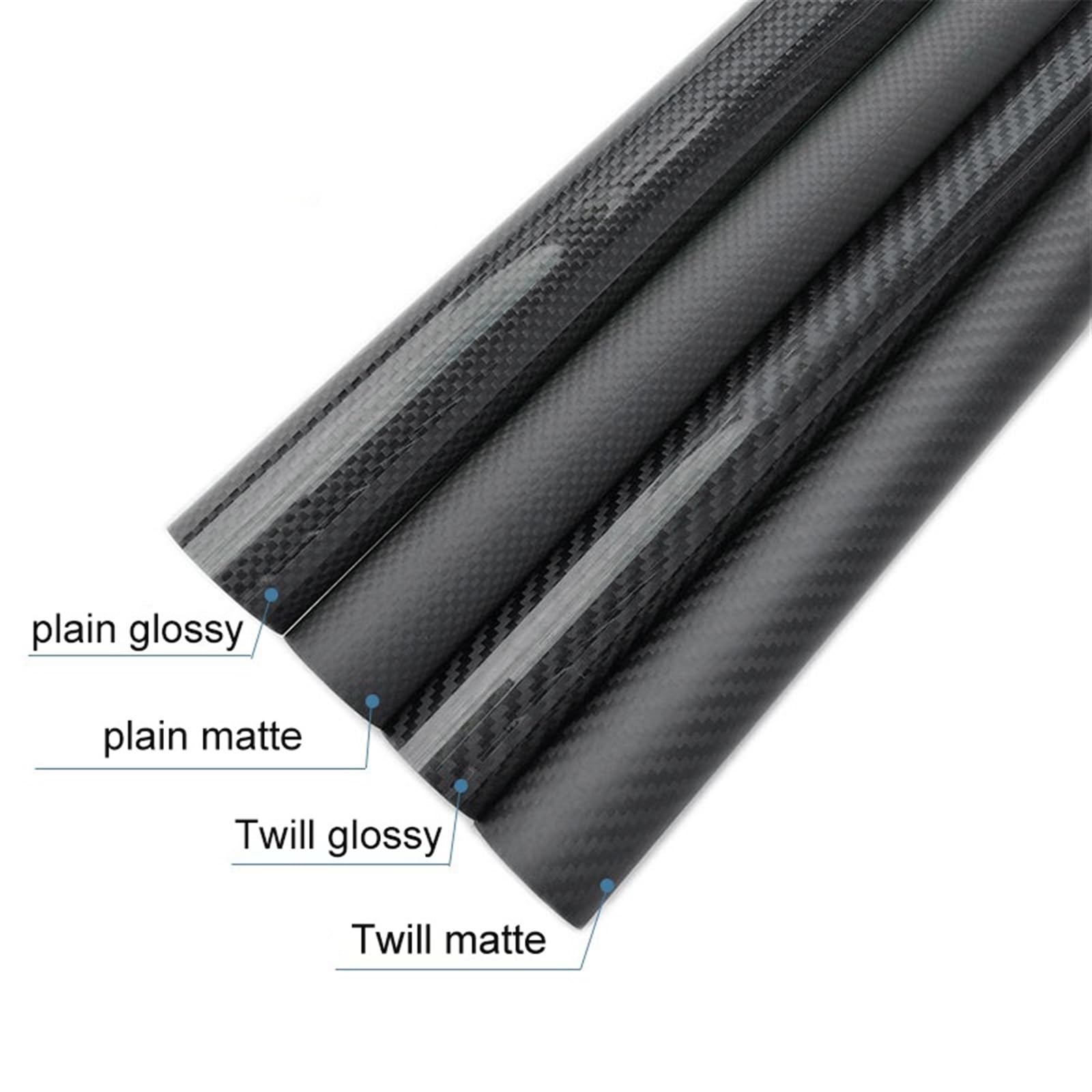 2Pcs Length 500MM 3K Carbon Fiber Tube OD: 30 MM 32 MM 33 MM 34 MM 35 MM for RC Model Aircraft Plant Protection Machine Parts Carbon Fiber Square Tube(33x30 Twill Glossy)