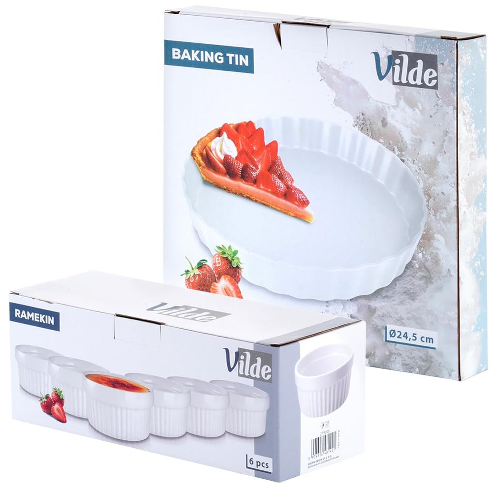 Vilde Lot de 6 moules à tarte en céramique