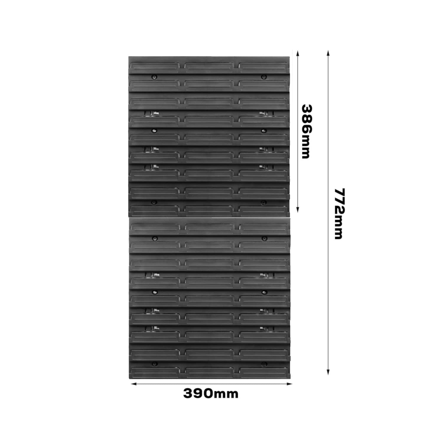 20 cajas apilables de pared de plástico, 39 x 78 cm, soporte para herramientas, taller, garaje, sistema de almacenamiento
