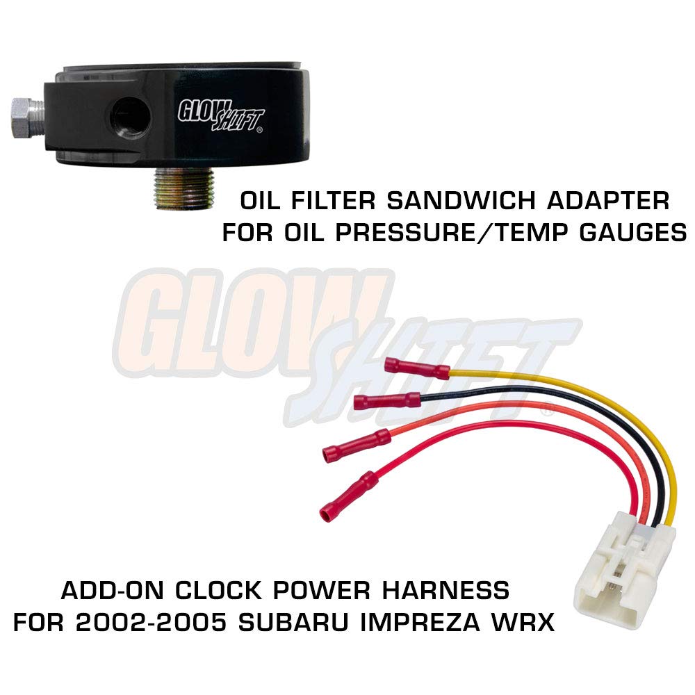 GlowShift Gauge Package Compatible with Subaru Impreza WRX STI 2002