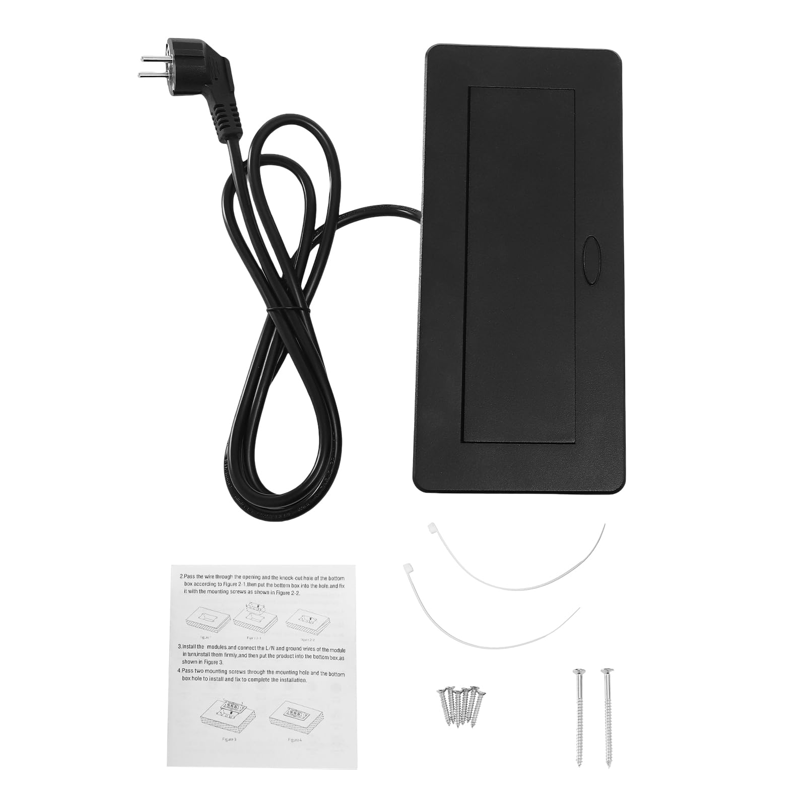 Pop-up Steckdosenleiste mit Netzkabel – EU Norm, USB + Type-C Ports, Schwarz, Kompakt stabil, Überlastungsschutz, Powerstrip für Home Office & Reise, sicherer Energielieferant