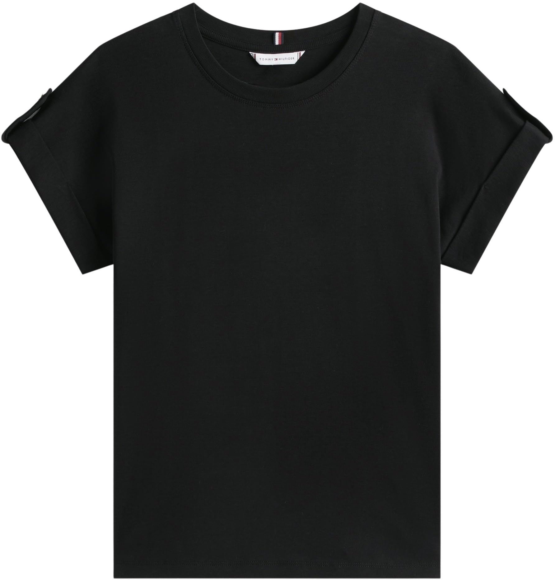 Tommy Hilfiger Camiseta de Manga Corta Mujer Gold Button con Cuello Redondo