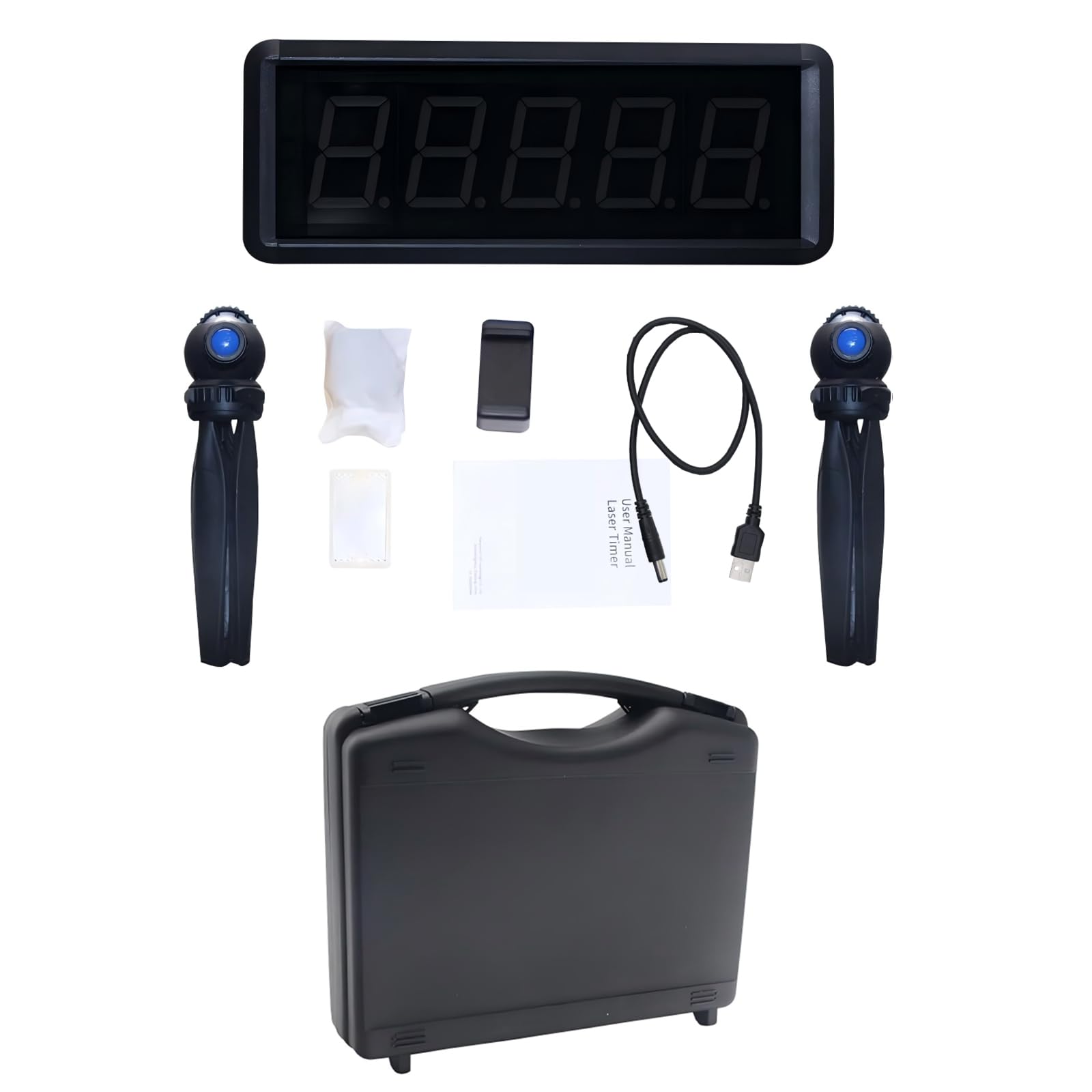 Wireless Laser Timer per Gli Sprint, Laser Sprint Timer System per pista 50 metri a spirale, Race Clock Stopwatch per la Corsa Velocità Tranning (1 Set)