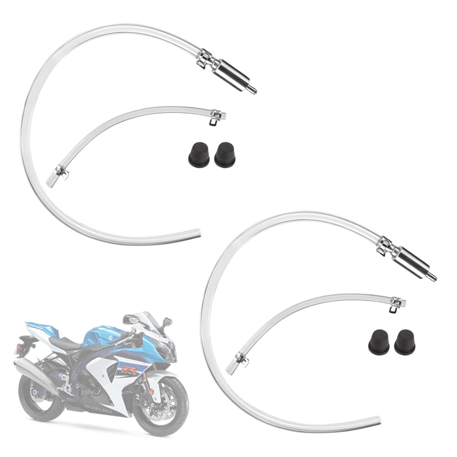 AOUZOVLI 2 Set Tubo Flessibile per Lo Spurgo Freni Moto, Spurgo Freni Moto, Spurgo-Freni Auto con Valvola di Non Ritorno, Kit di Spurgo-Frizione per Moto, Scooter E Biciclette