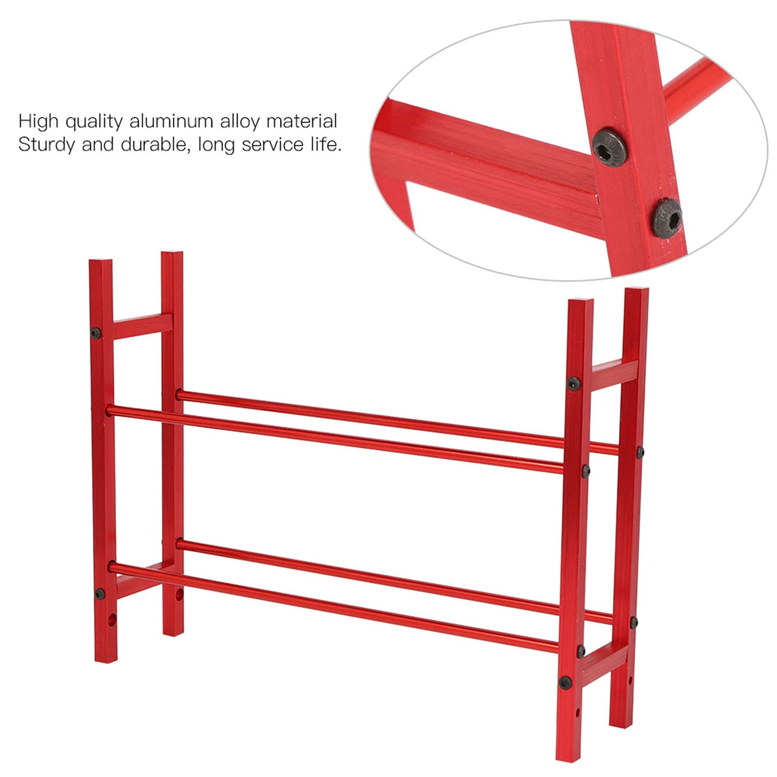Support de Pneu modèle RC, étagère de Rangement de Pneu Double Couche de Bonne stabilité avec vis pour SCX10 90046 D90(Rouge)
