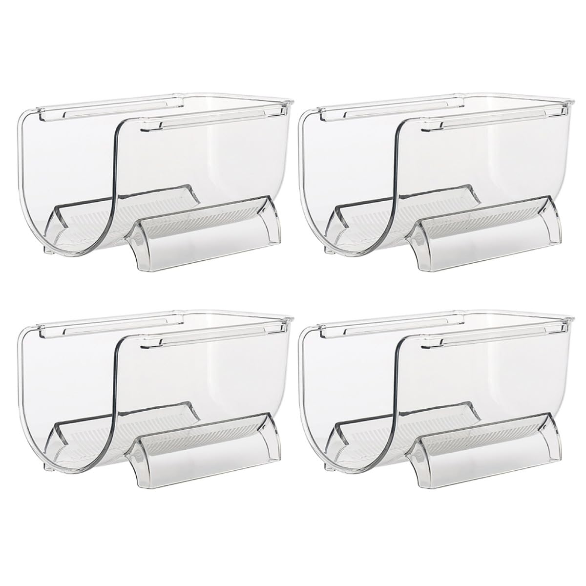 Uonlytech Weißes Weinregal mit Minimalistischer Optik 4 Stück aus Robustem Pet Stapelbarer Flaschenhalter und Sicherem Halt für Kühlschrank und Esszimmer