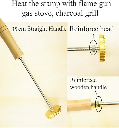 Miniatura 2 de Hierro de marca personalizado para madera Leahter Branding Iron regalo de boda, hecho a mano por diseño, regalo de fiesta de pan de barbacoa (1.5