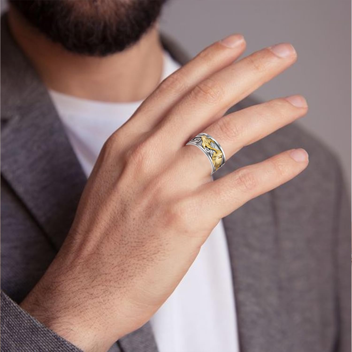 Feng Shui Ring 925 Sterling Silver Adjustable Koi Fish Fortune Protection Ring Good Luck Jewelry Gifts for Men Women - Image 5