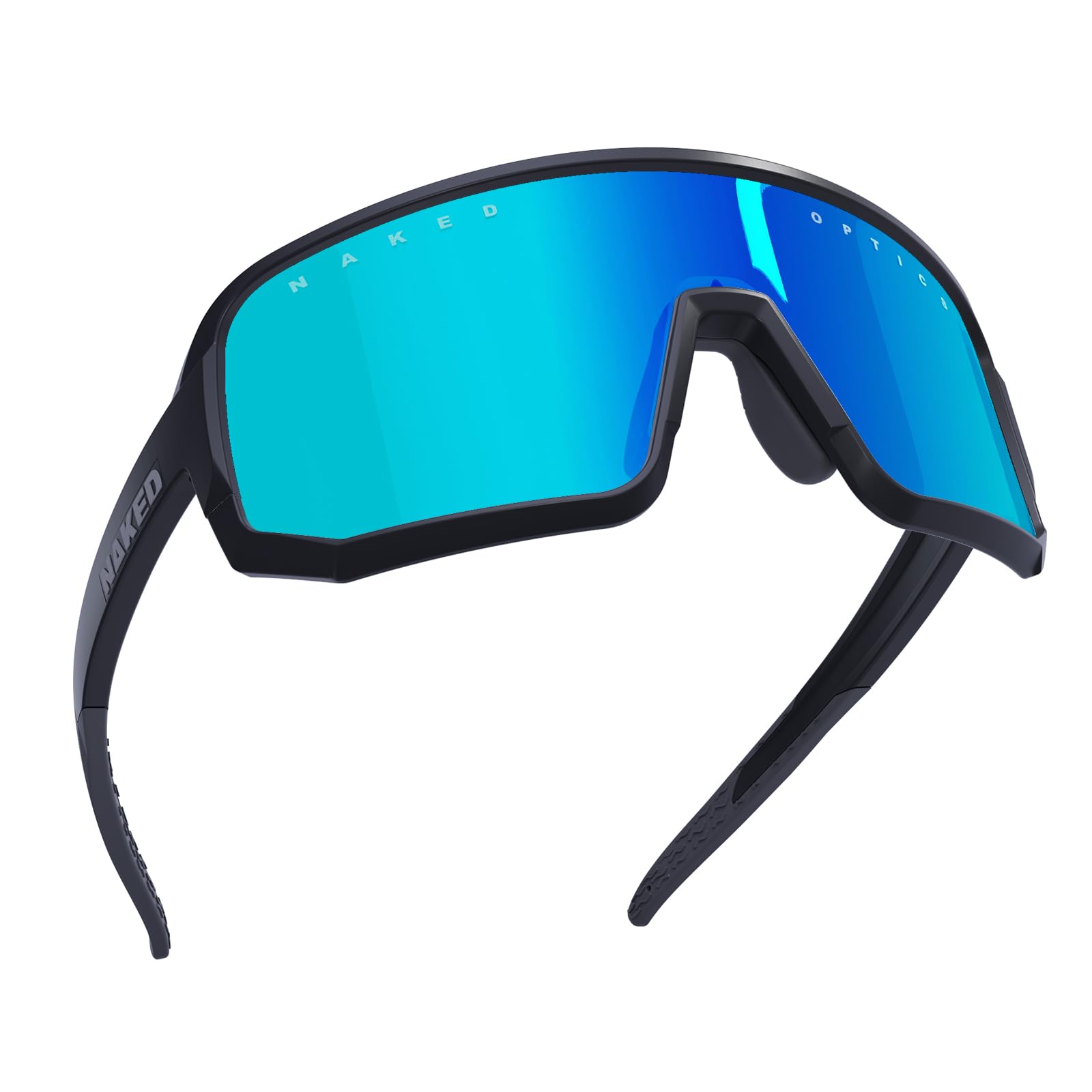 NAKED Optics Sportbrille für Damen & Herren VOLT – Unisex Fahrradbrille für Herren & Damen mit robustem TR-90 Rahmen – Rutschfeste Schnelle Brille mit UV 400 Schutz und austauschbaren Gläsern
