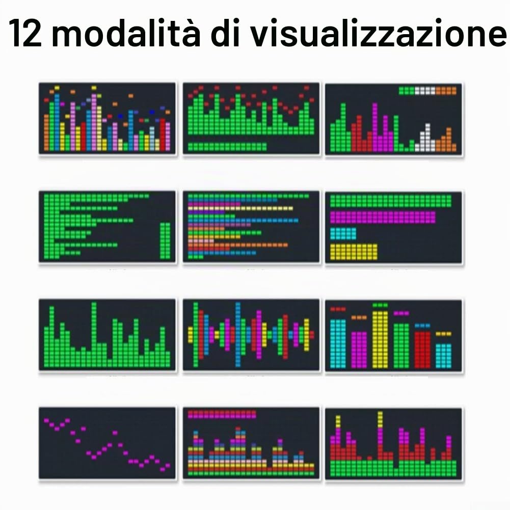 Indicatore di spettro musicale, display a LED a colori, analizzatore di spettro musicale VU Meter RGB Display del livello audio Amp scheda lifier con cavo audio USB