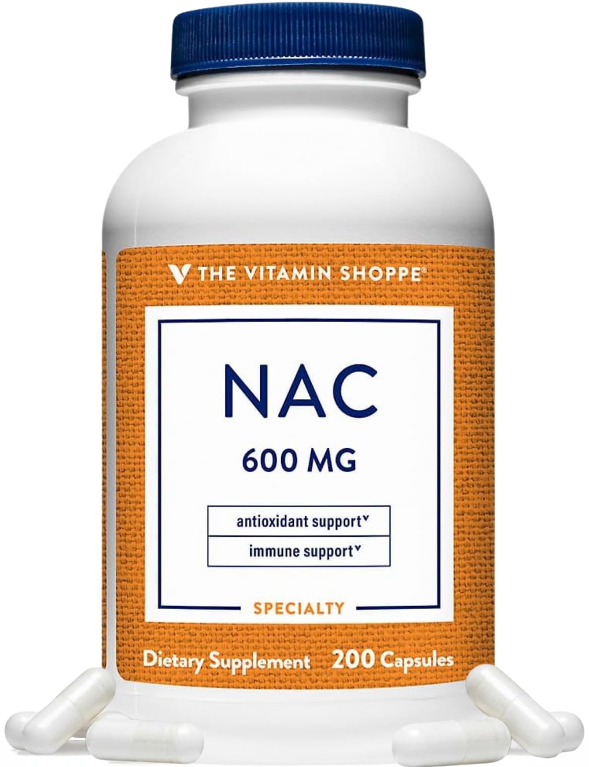 The Vitamin Shoppe Brand NAC Supplement, 600mg, Antioxidant, 200 Capsules 1 Count (Pack of 1)