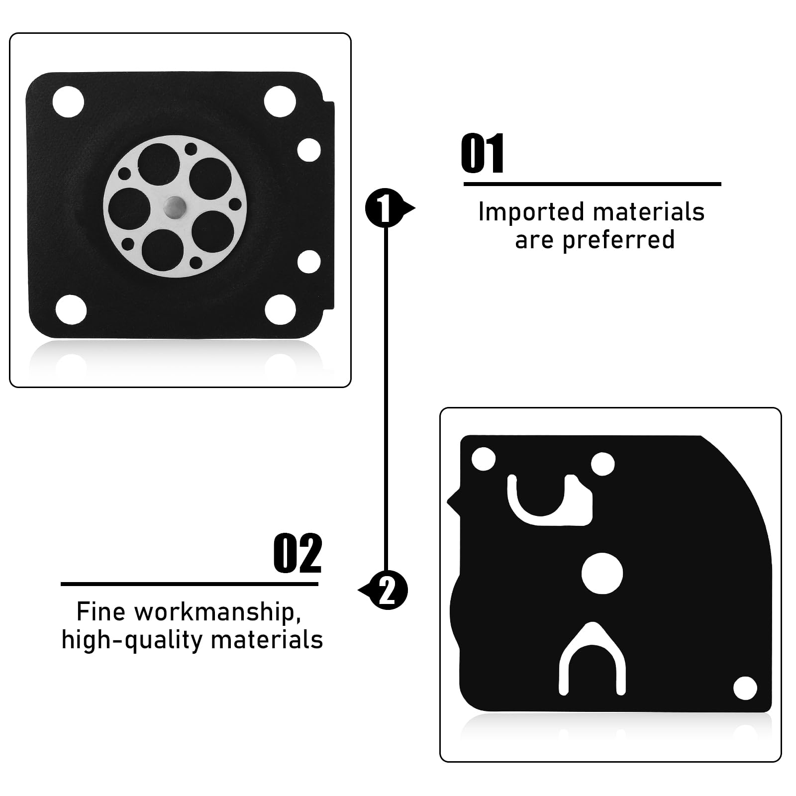 QAZAKY RB-85 Carburetor Rebuild Kit Compatible with Zama RB-40 BR106 BT106 FC75 FH75 FS36 FS40 FS44 FS45 FS75 FS80 FS85 FS106 FS108 FS120 FS200 FS250 FS300 FS350 FS400 FS450 HL75 HT75 4134-007-1060 - Image 2