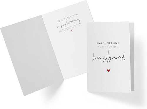 Miniatura 2 de Karto Tarjeta de cumpleaños dulce para marido, tarjeta de feliz cumpleaños para él, tarjeta de felicitación individual grande de 5.5 x 8.5 pulgadas,