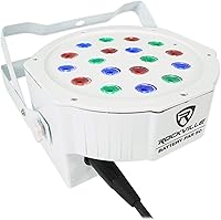 Vista 4 de (3) Rockville Battery PAR 50 Blanco Recargable LED DMX DJ Wash Up Lights+Bag