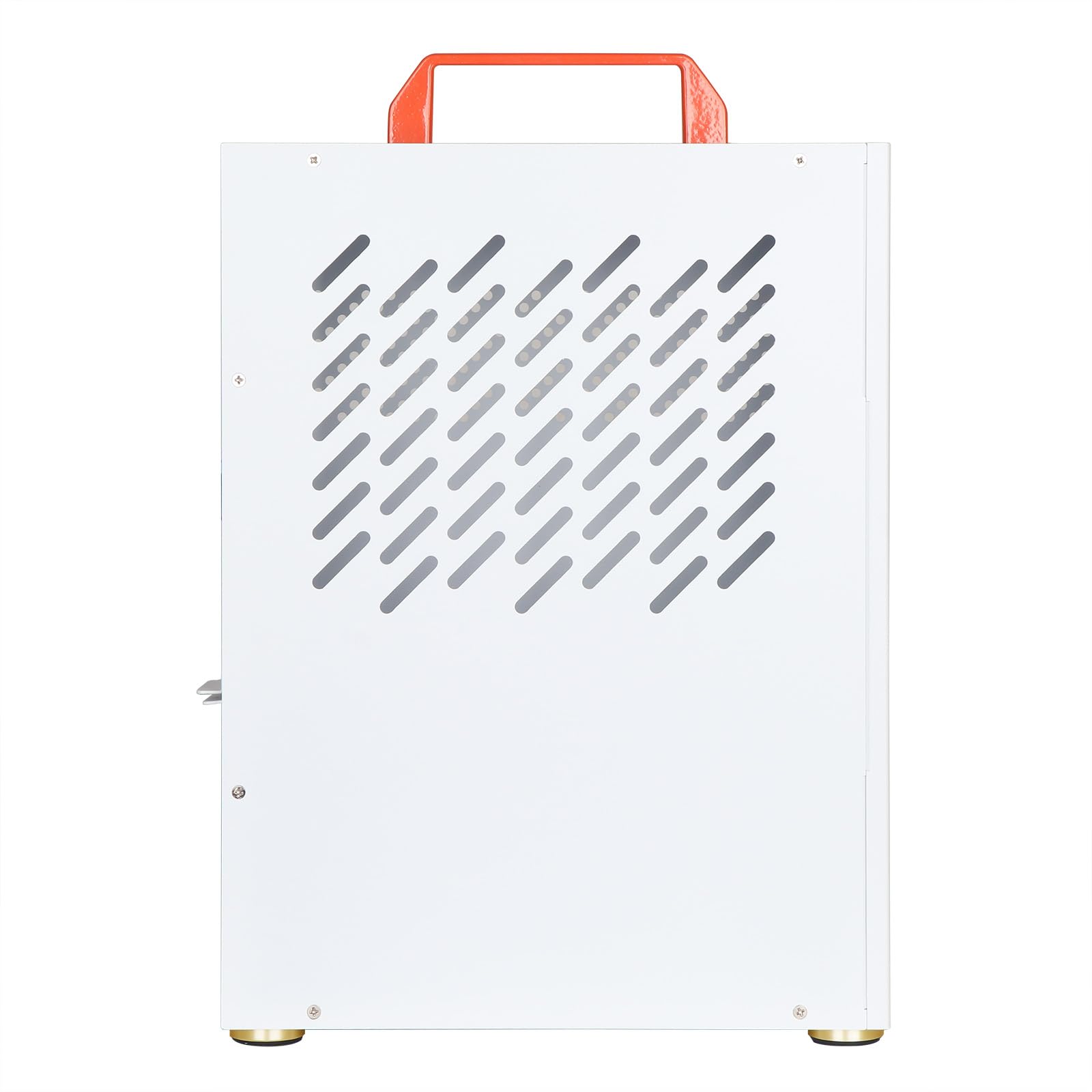 Custodia per PC Micro ATX con manico, SFF Mini ITX/MATX, Mid Tower compatta con pannelli di ventilazione per build fai da te, Home Theater (HTPC) e configurazioni di base per lavoro/studio, bianco