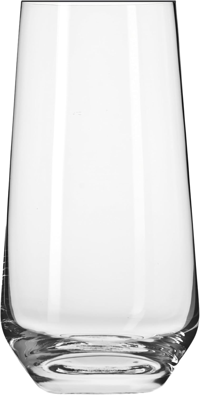 Krosno Tall Water, Juice, Drinking Glasses, Set of 6, 16.2 oz, Splendour Collection, Highball & Tumbler Crystal Glass, Dishwasher Safe, Made in Europe