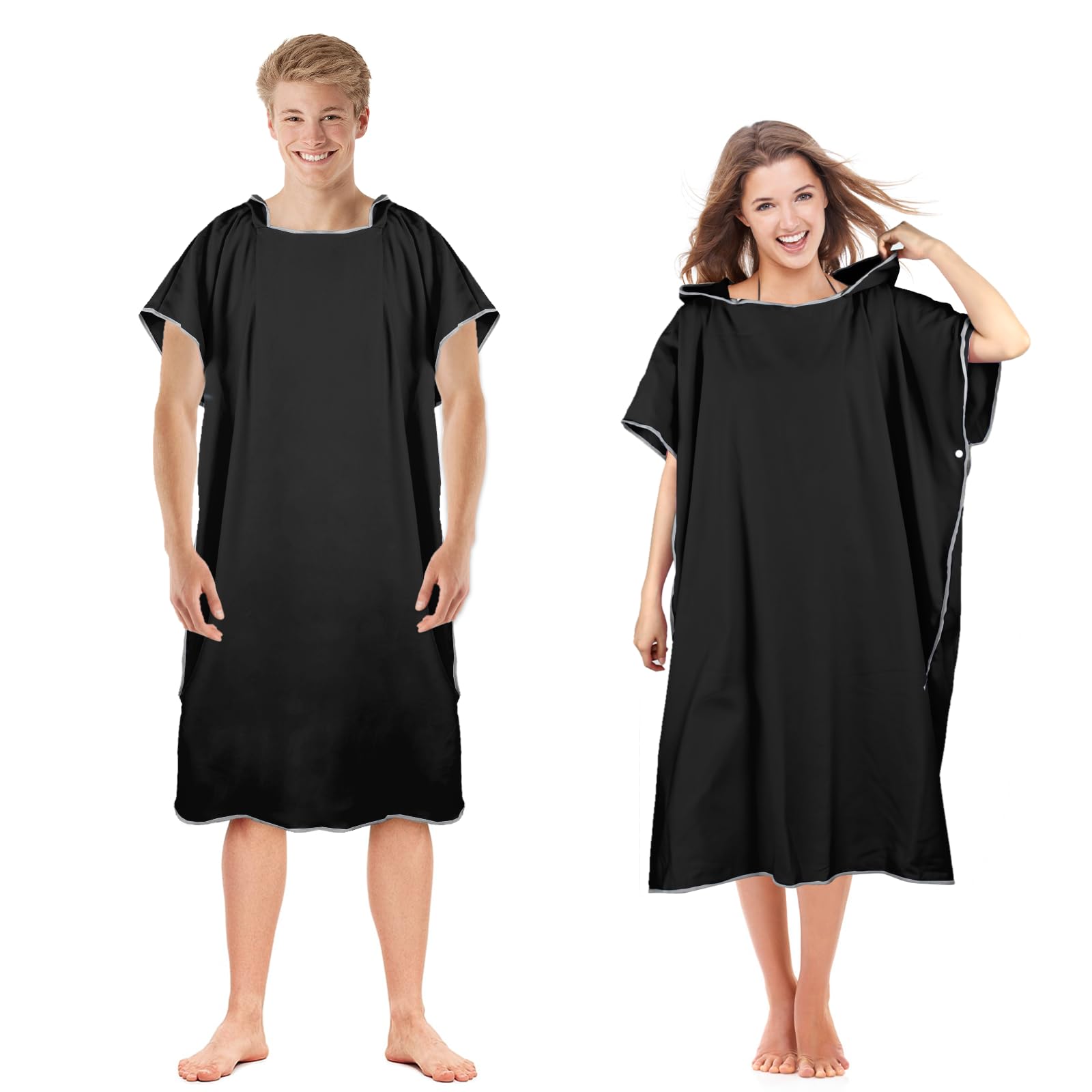 Poncho Surf, Poncho de Microfibra, Poncho Toalla Hombre, Secado Rápido, Poncho de Toalla con Capucha, Unisex, para NatacióN, Surf, Playa