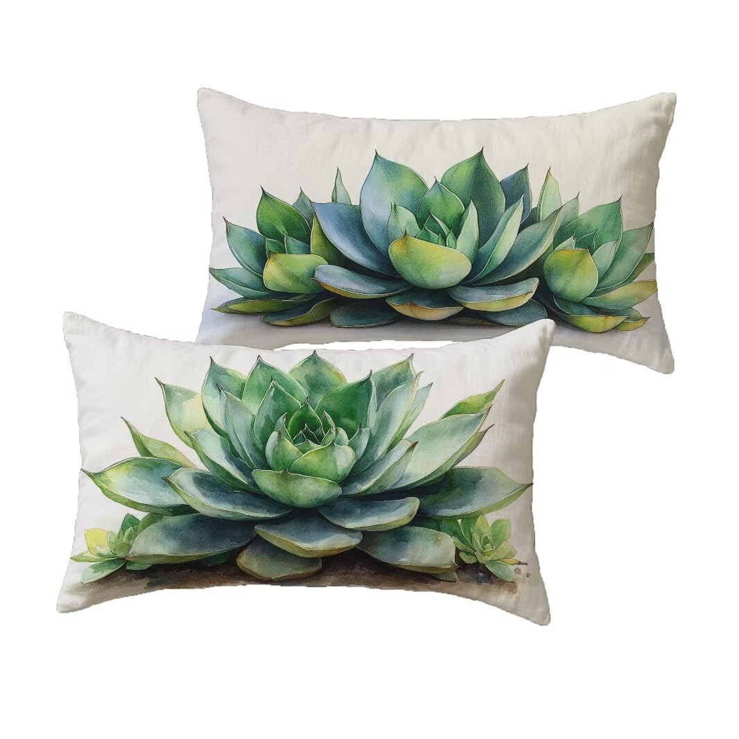 Housse coussin vert sauge imperméable 50x80 cm pour terrasse et jardin