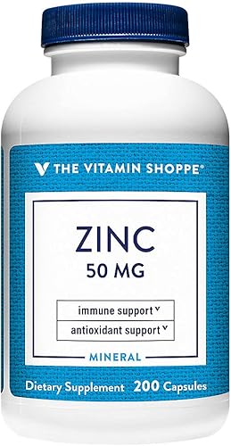Miniatura 5 de The Vitamin Shoppe Zinc 50MG - Apoyo inmunológico, salud de la piel y protección antioxidante, mineral esencial (100 cápsulas)