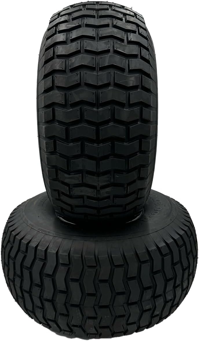 Set of 2 - Silver 20x8.00-8 Lawn Mower Tire with Rim - Fits on 3/4 Inch Axle