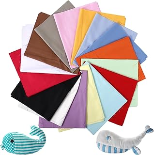 32pcs Cotton Fabric Bundle, Solid Color Quilting Assortment, 18x22 inch Precut Fabric, Craft Sewing Material, DIY Project Supplies for Patchwork