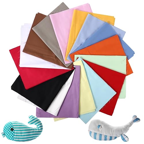 32pcs Cotton Fabric Bundle, Solid Color Quilting Assortment, 18x22 inch