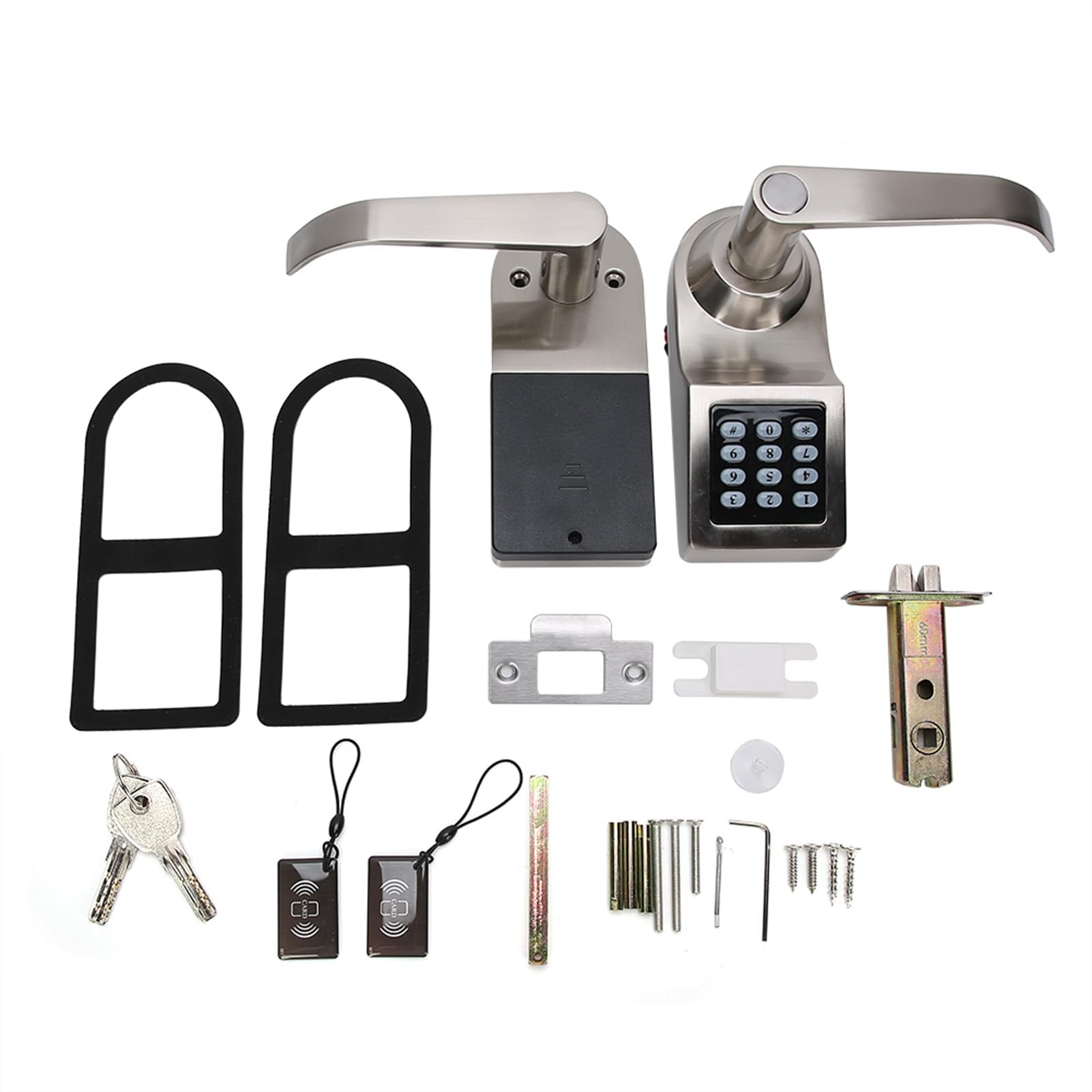 Generic Serrure de Porte Numérique, Mot de Passe électronique, Serrure de sécurité avec Carte IC et clé pour Appartements, Portes en Bois, Alliage de Zinc 160x67x39mm