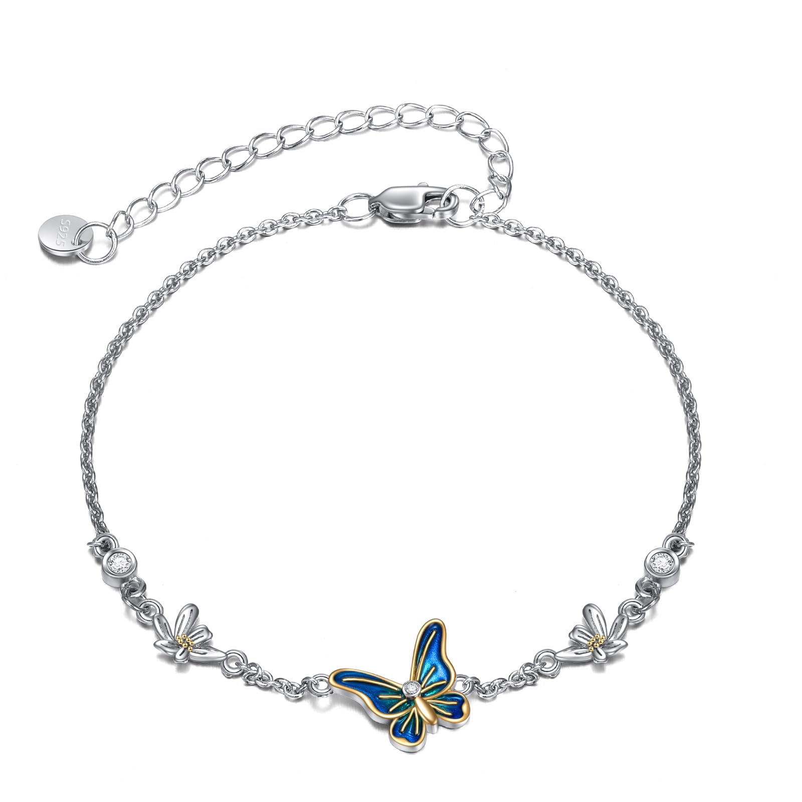 VONALA Braccialetto in argento Sterling 925 con gatto, cuore, delfino, trifoglio, stella, conchiglia, gatto, ametista, cuore, delfino, quadrifoglio, stella, conchiglia, gioielli regalo per donne