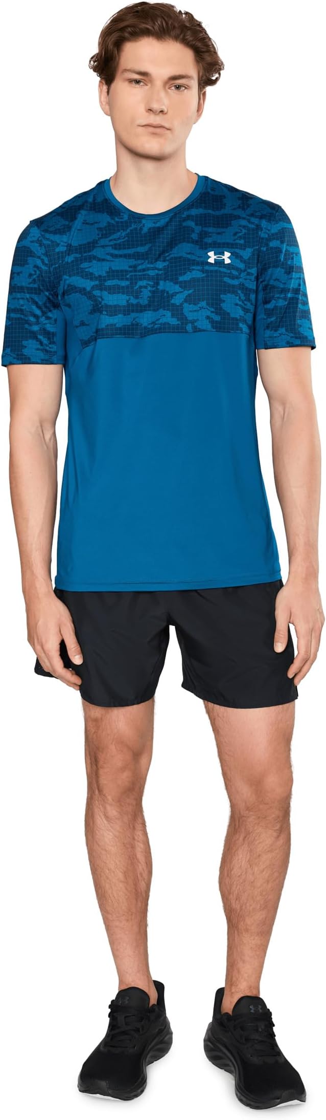 Мужская футболка Under Armour Heatgear Printed Short Sleeve, цвет: Синий — фото 3