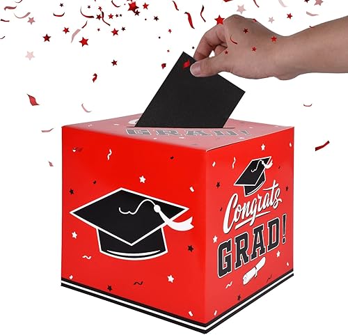 Miniatura 30 de Gatherfun Decoraciones de graduación 2025, caja de tarjeta de graduación para regalo de graduación, regalos de fiesta de graduación, suministros