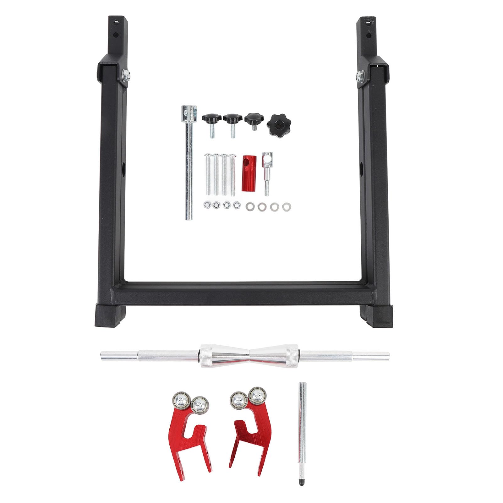 Jiawu Soporte para Equilibrador de Ruedas de Motocicleta, Soporte Plegable Portátil para Alineación de Neumáticos con Conos de Centrado Ajustables, Equilibrador de Llantas Resistente para Moto