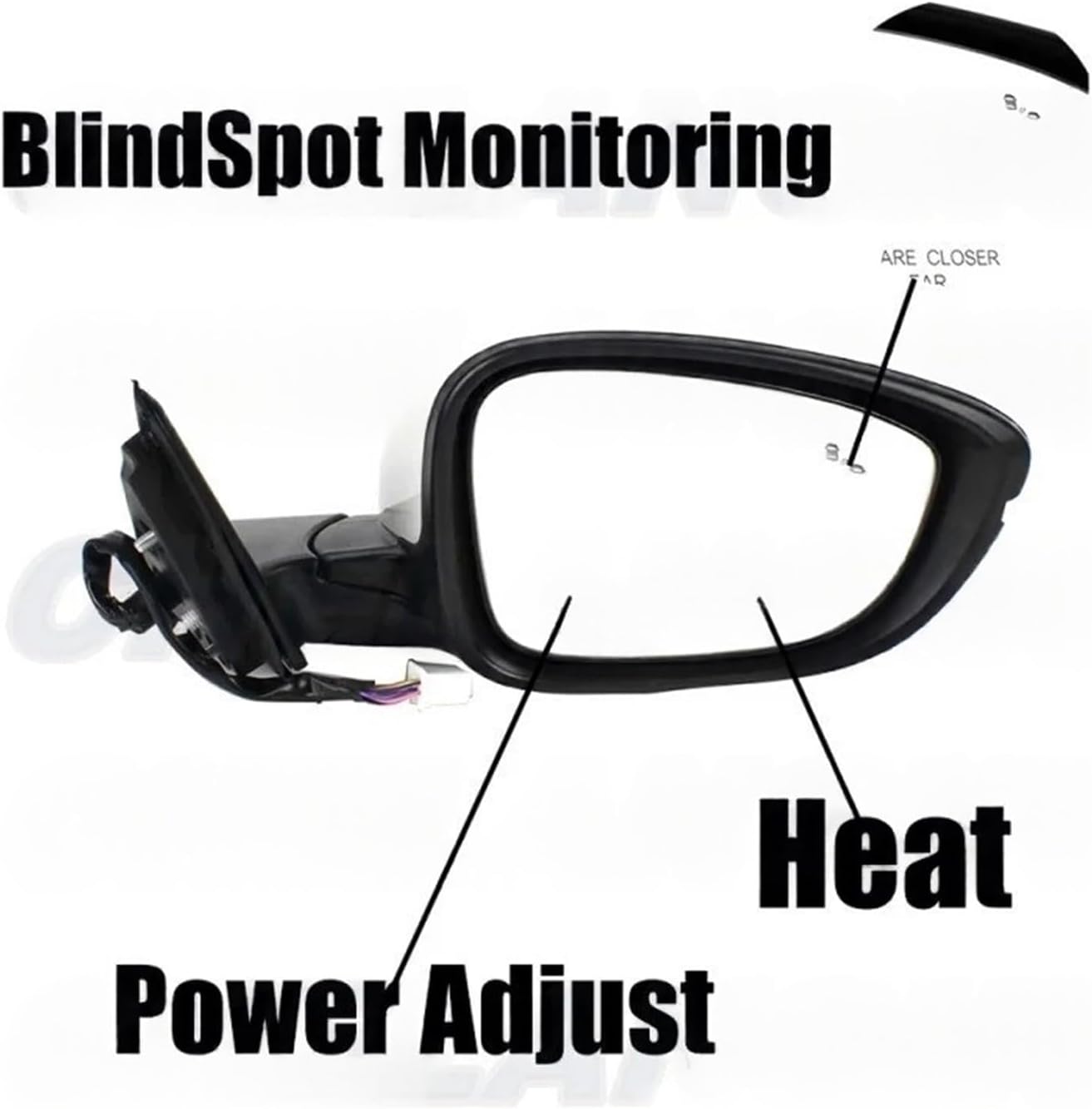 Compatible with Honda Accord 2018 2019 2020 2021 2022 2023 Right Side 8 Pin Blind Spot Mirror Assembly Painted White